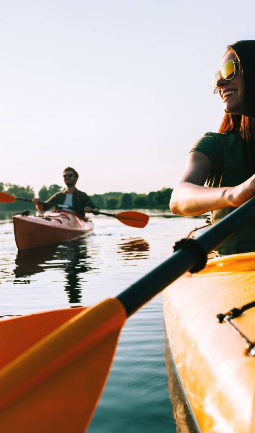 Photo of a couple kayaking