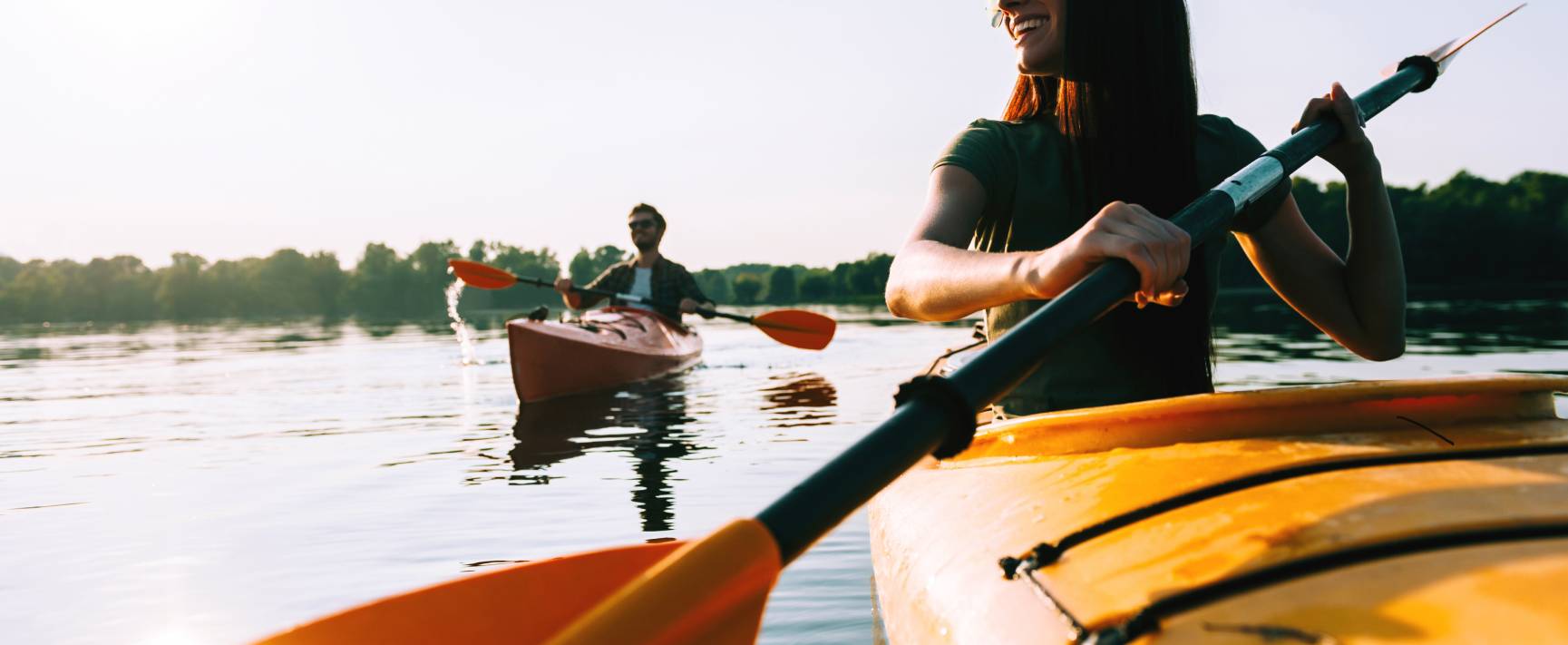 Photo of a couple kayaking