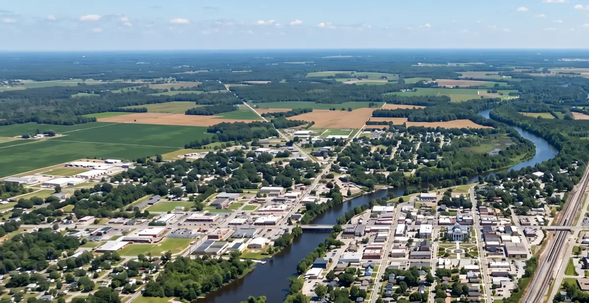 Aerial image of Lumberton, NC